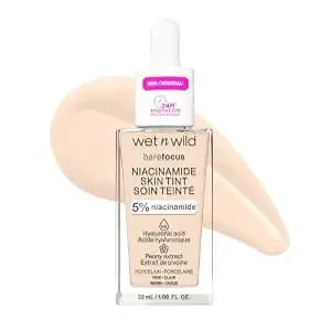 Wet N Wild Bare Focus Skin Tint, 5% Niacinamide Enriched, Buildable Sheer Lightweight Coverage, Natural Radiant Finish, Hyaluronic & Vitamin Hydration Boost, Cruelty-Free & Vegan - Porcelain