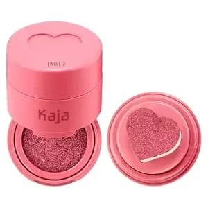 Kaja Blusher - Cheeky Stamp 02 Saucy - Buildable & Blendable Shade With Heart-Shaped Applicator, Sunkissed Finish, Travel Size, Hygienic, Suitable For Beginners, Portable, Korean Makeup, 0.17 Oz