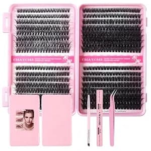 Lash Extension Kit, 50d 60d 80d 100d Individual Lash Clusters, 640pcs Volumized Eyelash Clusters Diy Lash Book With Lash Bond And Seal, Lash Tweezers Brush