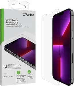 Belkin Tempered Glass Screen Protector Iphone 14 Plus/13 Pro Max - 9h Tempered Glass, Shatterproof, Scratch Resistant, Screen Guard, Case-Compatible, Easy Align Tray, Bubble-Free Install