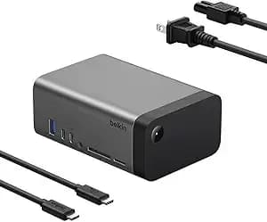 Belkin Usb-C Hub 11-In-1 Pro Gan Dock 150w Multi-Port Docking Station With Usb-C, Usb-A, Ethernet, Sd, Microsd, 3.5mm Port, 4k Hdmi Ports For Triple Monitor Display - Compatible With Windows, Laptops