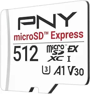 Pny 512gb Microsd Express u3 v30 a1 Microsdxc Flash Memory Card, Uhs-I