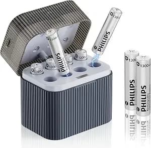 Philips Aaa Lithium Rechargeable Batteries 1.5v 1300mwh 8 Pack
