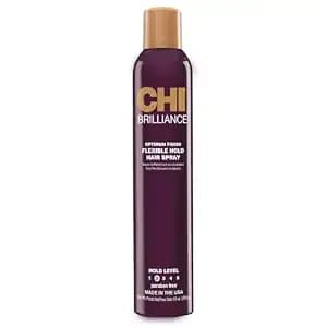 Chi Brilliance Finish Flexible Hold Spray, Finishing Spray For Helping Tame Unwanted Flyaways, Light-Hold, Sulfate, Paraben, & Cruelty-Free, 10 Oz