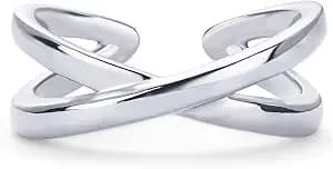 Pavoi 18k Gold Plated Toe Rings For Women - Trendy Criss-Cross And Classic Band Toe Ring