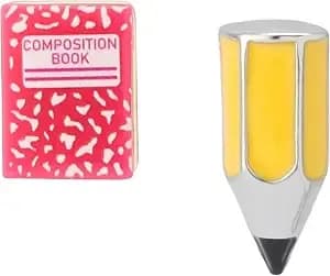 Betsey Johnson Women'S Straight A'S Pencil & Notebook Mismatch Earrings