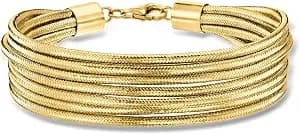 Ross-Simons Italian Flex Multi-Row Bracelet With 18kt Gold Over Sterling