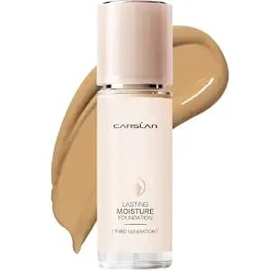 Carslan Lasting Moisture Foundation For Medium Coverage With Dewy Wear, m02 - Oil-Free Liquid Foundation, Poreless, Lightweight, Waterproof, Daily Makeup For Combination & Dry Skin
