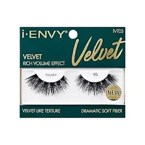 I-Envy False Lashes, Velvet Soft Dramatic Fluffy Wispy Volume Eyelashes, Reusable Faux Mink Natural Look Extensions Curly Strip Cat Eye Artificial Fake Lashes (03)
