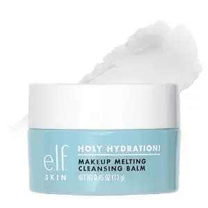 E.L.F. Skin Mini Holy Hydration! Makeup Melting Cleansing Balm, Face Cleanser & Makeup Remover, Infused With Hyaluronic Acid To Hydrate Skin, 0.45 Oz
