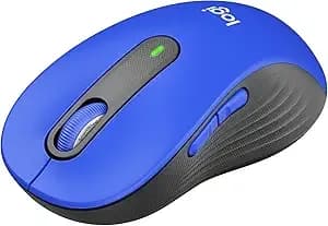 Logitech Signature m650 L Full Size Wireless Mouse - For Large Sized Hands, 2-Year Battery, Silent Clicks, Customizable Side Buttons, Bluetooth, For Pc/Mac/Multi-Device/Chromebook - Classic Blue