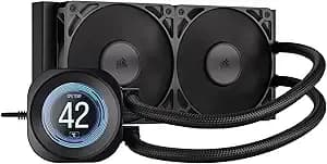 Corsair Nautilus 240 Rs Lcd Liquid Cpu Cooler – 2.1" Ips Lcd Screen, 240mm Aio, Low-Noise, Daisy-Chain, Intel Lga 1851/1700, Amd am5/am4 – 2x rs120 Fans Included – Black
