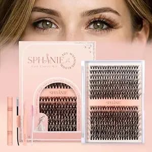 Eos Series 280pcs Lash Cluster Kit, 30d 40d Fluffy Eyelash Extensions Kit With Sensitive Friendly Bond And Seal, Voluminous Diy Clusters Kit For Party, Clubbing, Music Festivals, Stage, Brown