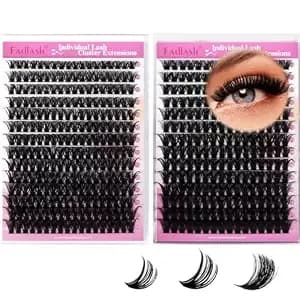 Fadlash Lash Clusters 60d+80d 476pcs Volume Eyelash Clusters 8-16mm D Curl - Natural Cluster Eyelash Extensions Individual Lash Extensions Diy At Home (60d+80d, 2 Pack)