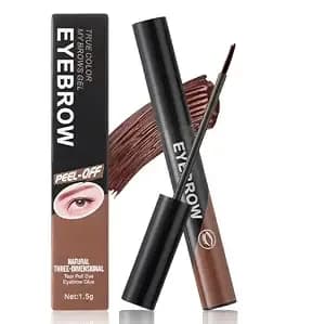 Eyebrow Gel - Easy Peel-Off For Fuller& Defined Brows, Waterproof Transfer-Proof Temporary Brow Gel, Last Up To 3 Days Makeup For Natural Looking Brows (Dark Brown)