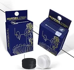 2in1 Dual String Pre-Inked Brow Mapping String Black White Pmu Thread 200ft - Pre-Ink For Permanent Makeup, Microblading Supplies Marking Precise Symmetrical Brows Salon Use