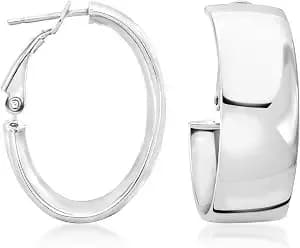 Ross-Simons Italian Sterling Silver Oval Hoop Earrings