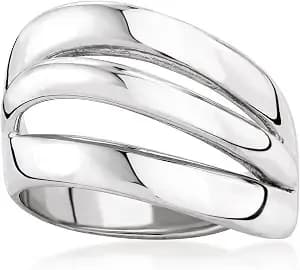 Ross-Simons Italian Sterling Silver 3-Row Wave Ring