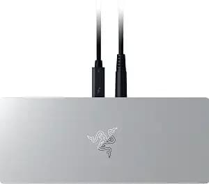 Razer Thunderbolt 5 Dock Chroma, 11 Ports + M.2 Ssd Slot, White - 120gbps Transfer Speeds, 3x 4k Displays At 144 Hz On Thunderbolt 5/4 Laptops, 140w Pd Charging, Active Cooling, Tb Share