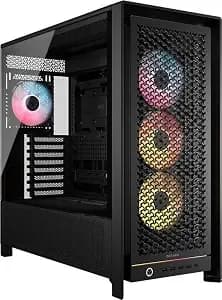 Corsair Frame 5000d Rs Argb Modular High Airflow Mid-Tower Pc Case – 4x Pre-Installed Rs Argb Fans, Infinirail™ Fan Mounting System, Asus Btf, Msi Project Zero, Gigabyte Project Stealth – Black