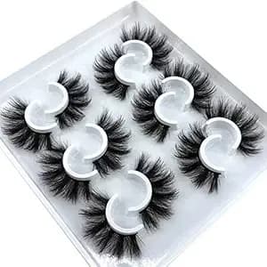 6 Pairs Fluffy False Eyelashes Natural Faux Mink Strip 3d Lashes Pack (Mdf-12)