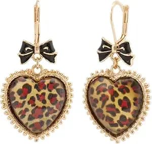 Betsey Johnson Heart Drop Earrings