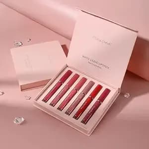 6 Pcs Red Non Stick Liquid Lipstick Sets - Liquid Stick Sets, Natural, Moisturizing, Plump Lip Gloss Set, Red Lip Gloss Women Long Lasting Waterproof