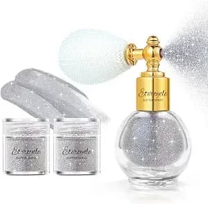 Etercycle Body Glitter Spray, Silver Glitter Extra Fine Face Shimmer Powder - Long-Lasting And Quick-Drying, Body Glitter Sparkly Glitter Gifts, For Rave Clothes Nail Art Easter Halloween Crafts