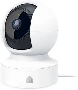 Kasa 2k+ Indoor Pan/Tilt Wired Security Camera, Baby & Pet Monitor, kc410s - Motion Detection & Tracking, 2-Way Audio, Night Vision, Subscription-Free Local Storage Or Optional Cloud