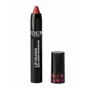 Idun Minerals - Lip Crayon - Vegan Formula - Intense Color Payoff - Full Coverage Finish - Lips Stay Moisturized And Soft - Long Lasting - Ideal For All Skin Types - Monica Plum Red - 0.09 Oz