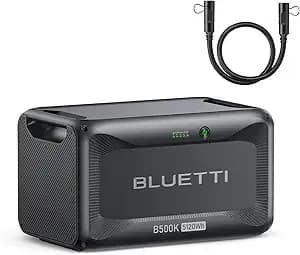 Bluetti b500k Expansion Battery 5120wh For ac200l Portable Power Station - lifepo4 Battery Pack, Solar Generator For Home, Emergency, Off-Grid (Expansion Cable p090a Included)