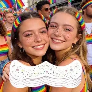 Colorful Temporary Tattoos Rainbow Glitter Freckles Butterfly Tattoo Stickers Cute Heart Fake Tattoo Summer Face Tattoos Temporary Tattoos For Women Party Decorations 6 Sheets