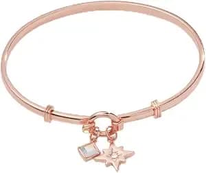 Alex And Ani North Star + Crystal Charm Clip Bangle