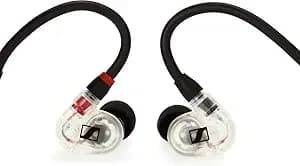 Sennheiser Professional Ie 100 Pro Dynamic In-Ear Monitoring Headphones, Clear - Dynamic Transducer With 3.5mm Jack Cable And Ear Adapters For Monitoring, Rehearsal And Performance