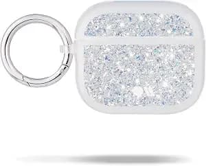 Case-Mate Airpods Case 3rd Generation W/Keychain Ring [Wireless Charging Compatible] Twinkle Stardust Cover For Apple Airpods 3rd Generation [Front Led Visible] Anti-Scratch Shockproof Cover