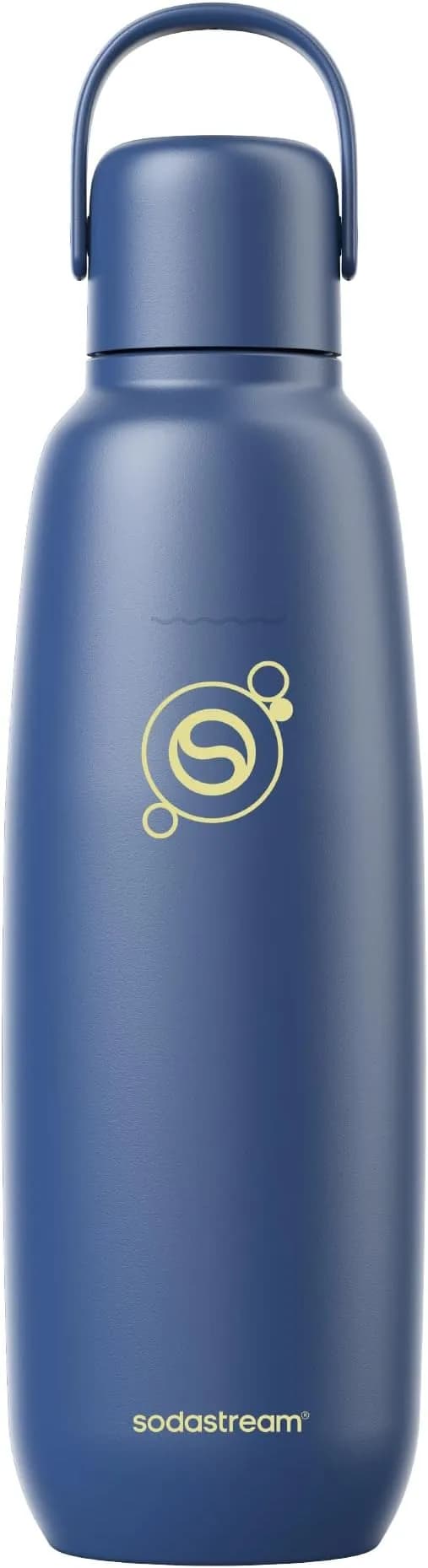 Sodastream Fizz & Go Cool, Stainless Steel Carbonated Water Bottle 0.9l, Insulated Metal Bottle For Sparkling Water, Compatible With Terra, Art, Enso & More In Storm Blue