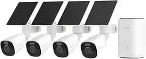 Reolink 4k Solar Security Camera Wireless Outdoor 2.4/5ghz Wifi, 4 Cam Kit