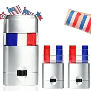 3pcs Red White And Blue Face Body Paint, For 4th Of July, Sweatproof