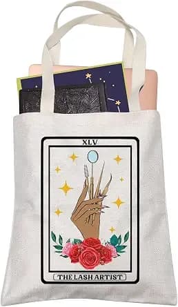 Levlo Eye Lash Marketing Gift Xlv The Lash Artist Shopping Bag Tarot Beauty Reusable Book Tote Bag For Women Bff