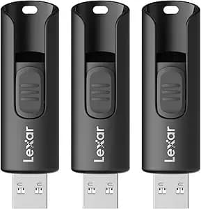 Lexar a30e Usb 3.2 Gen 1 Flash Drive 64gb 3-Pack - Thumb Drive Up To 100mb/S, Storage Expansion And Backup For Pc And Mac Systems