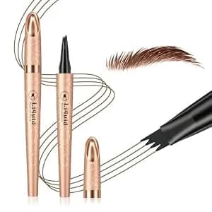 Microblading Eyebrow Pencil - 2026 New 4-Tip Waterproof Brow Pencil With Micro-Fork Tip, Longl Lasting Eyebrow Pen Eyebrow Pencils For Women (Dark Brown)