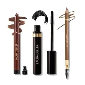 Laura Geller New York Laura’S 3 E’S Eyeliner, Eyelash & Eyebrow Kit For Mature Skin - Medium Brown - Kajal Longwear Eyeliner, Kajal Longwear Mascara & Bravo Brows Soft Pencil + Brush