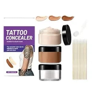 Tattoo Cover Up Cream, 2 Colors Mix Foundation Tattoo Cover Up Makeup - Waterproof Long-Lasting, Sweatproof Full Coverage Body Concealer Forneck Leg Body, Scars, Vitiligo And Dark Spots