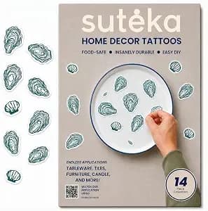 Oyster Tattoos Sticker Set - Temporary Tattoos - Pack Of 19 - Cute Stickers - 6.6cm - Vinyl Stickers - Durable Peel-And-Stick Design - Waterproof Stickers - Nautical Theme