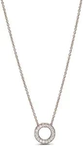 Pandora Logo Pavé Circle, Clear Cz