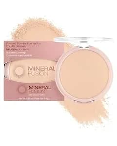 Mineral Fusion Pressed Powder Foundation - Matte Finish Face Powder For Fair Skin With Peachy Undertones - Age Defying Foundation Makeup - Talc Free, Hypoallergenic, Cruelty-Free (Neutral 1)