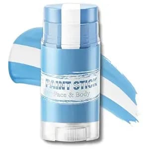 Blue White And Blue Face Body Paint Eye Black Stick,05 Argentina - 3 In 1 Colors Face Paint Sticks For Soccer,Football,Softball,Baseball,Gentle Blendable,High Pigment Eye Black Stick Makeup