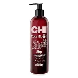 Chi Rosehip Oil Protecting Shampoo, Gently Cleanses Color-Treated Hair & Helps Retain Color, Sulfate, Paraben, & Cruelty-Free, 11.5 Oz