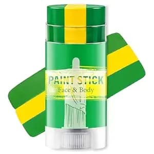 Green Yellow And Green Brazil Face Paint Stick For Sports And Games - Sweatproof & High Pigment Sports Face Body Paint Sticks For Football, Rugby, Softball, Baseball, Lacrosse, Party Accessories