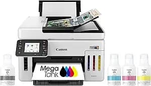 Canon Megatank gx6120 Wireless All-In-One Printer, Print, Scan And Copy, With 2.7" Lcd Touch Screen And Auto Document Feeder, White